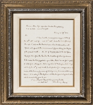 1823 John Quincy Adams Handwritten and Signed Letter As Secretary Of State In Framed Display (PSA/DNA)